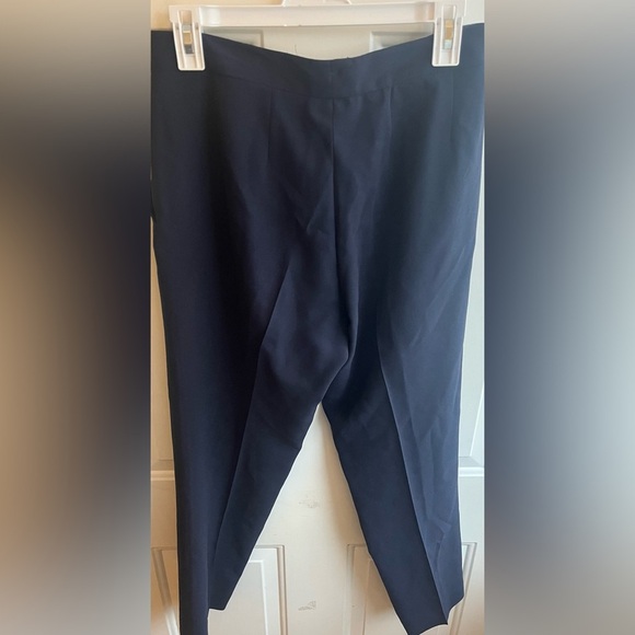 Jenni Kayne Navy Straight Leg Pleated Tapered Trousers Dress Pant Size 2 - Picture 4 of 5